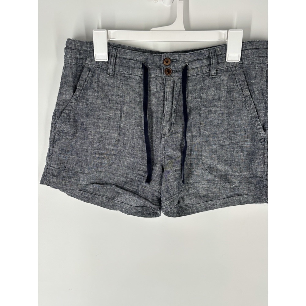 Patagonia Womens Island Hemp Shorts Sz 12 Hemp Cotton Pockets Blue Granola Beach